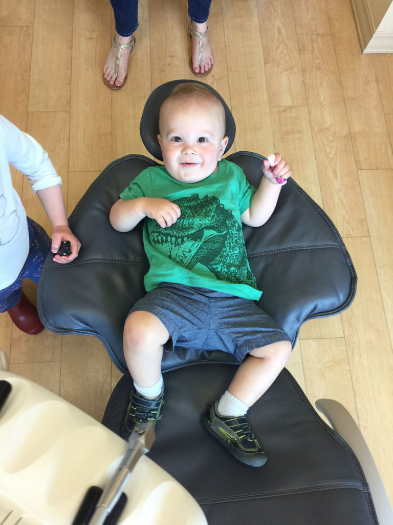 Dr. Andersen's son in the chair @ Andersen Dental Center